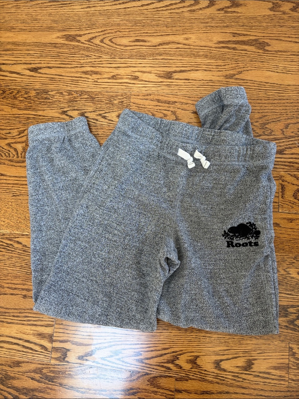 Roots Kids salt and pepper Heather Gray Sweatpants with Drawstring